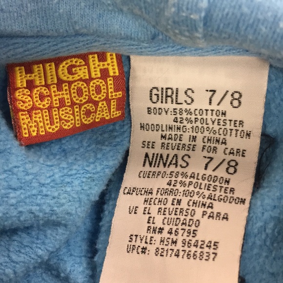 High School Musical Zippered Hoodie Size 7/8 - Picture 4 of 4